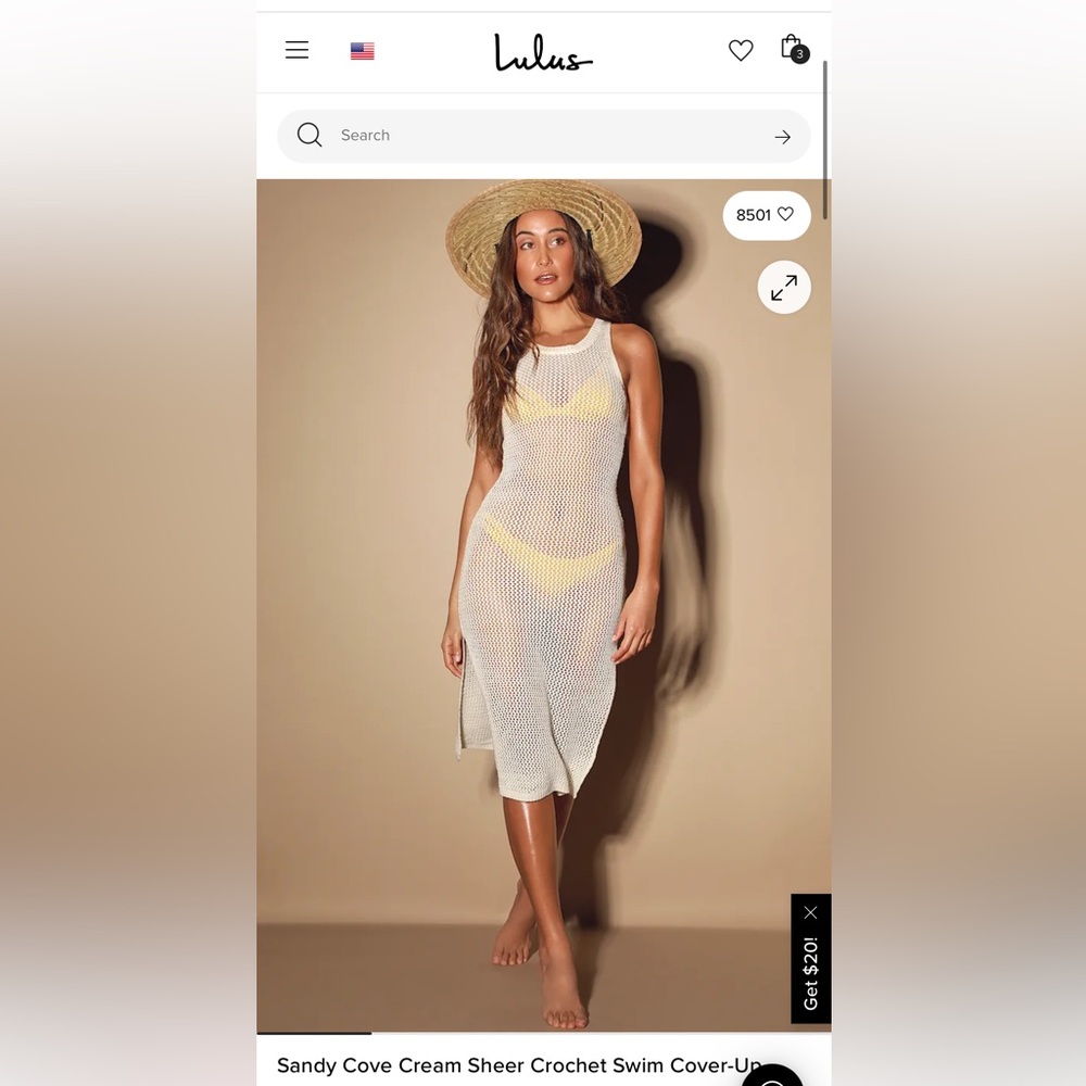Lulu's Cream Knit Sleeveless Dress